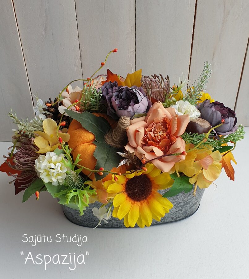 Rudens kompozīcija ovālā traukā - Rudens kompozīcijas - E-veikals ...