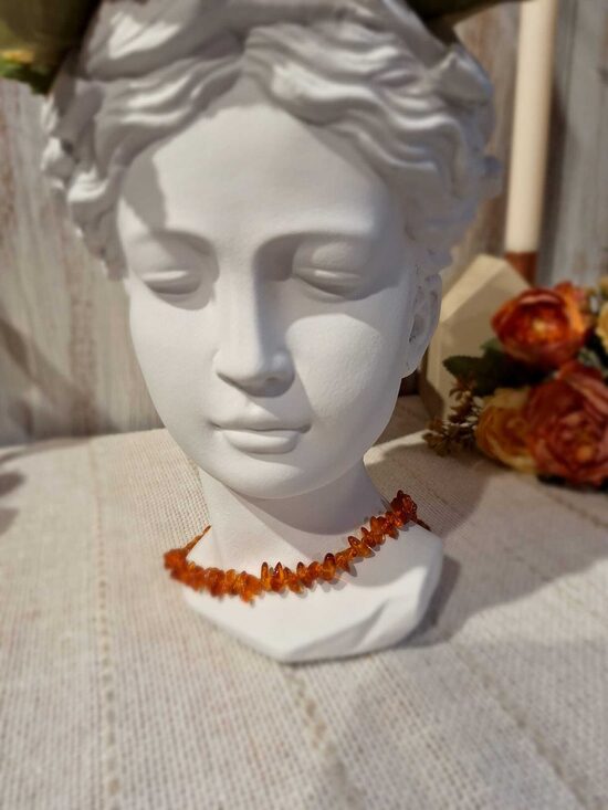 Dzintara krellītes dabīgas formas 33cm