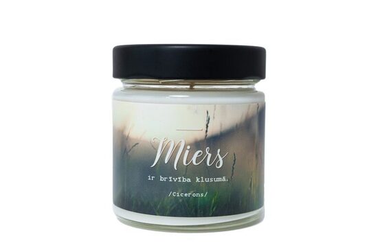 Aromātiskā svece - Miers ir brīvība klusumā.