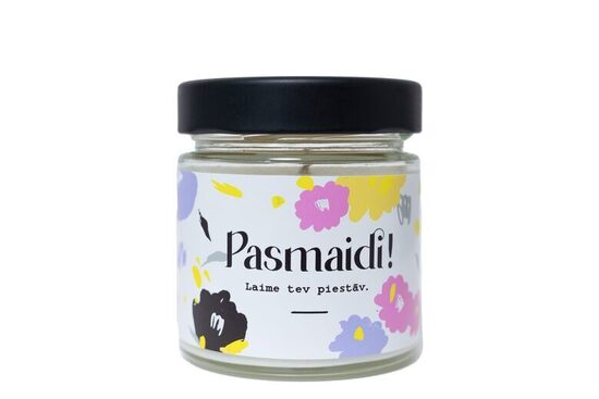 Aromātiskā svece - Pasmaidi! Laime tev piestāv.